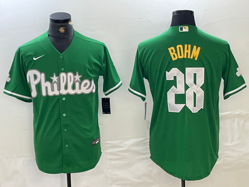 Men's Philadelphia Phillies Alec Bohm Green Replica Player Jersey