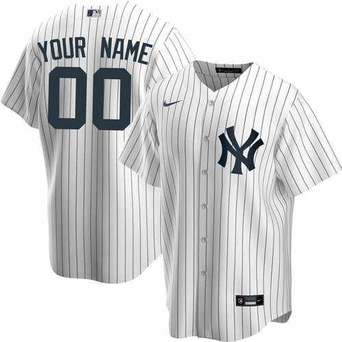 Men's New York Yankees1 Custom White Player Jersey