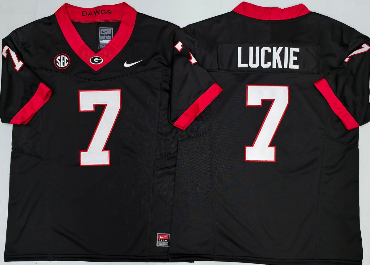 Men's Georgia Bulldogs Lawson Luckie Black Player Jersey