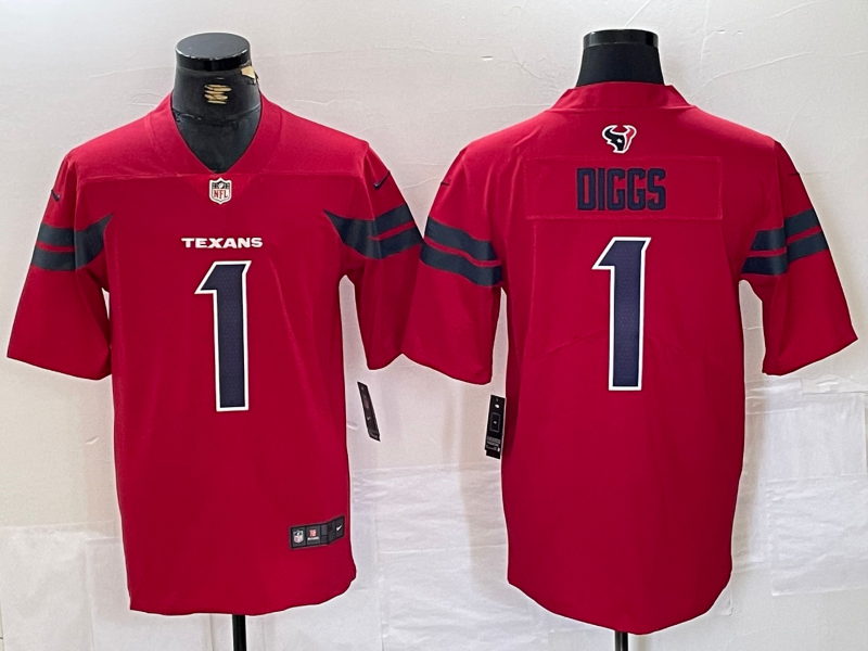 Men's Houston Texans Stefon Diggs Red Alternate Game Jersey