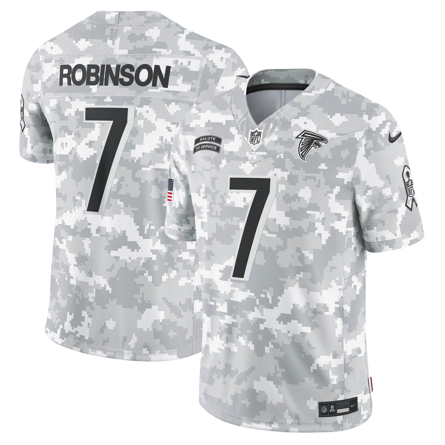 Bijan Robinson Atlanta Falcons  2024 Salute to Service Limited Jersey - Arctic Camo
