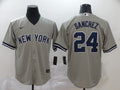 Men's New York Yankees Gary Sanchez #24 Gray Replica Baseball Jersey1