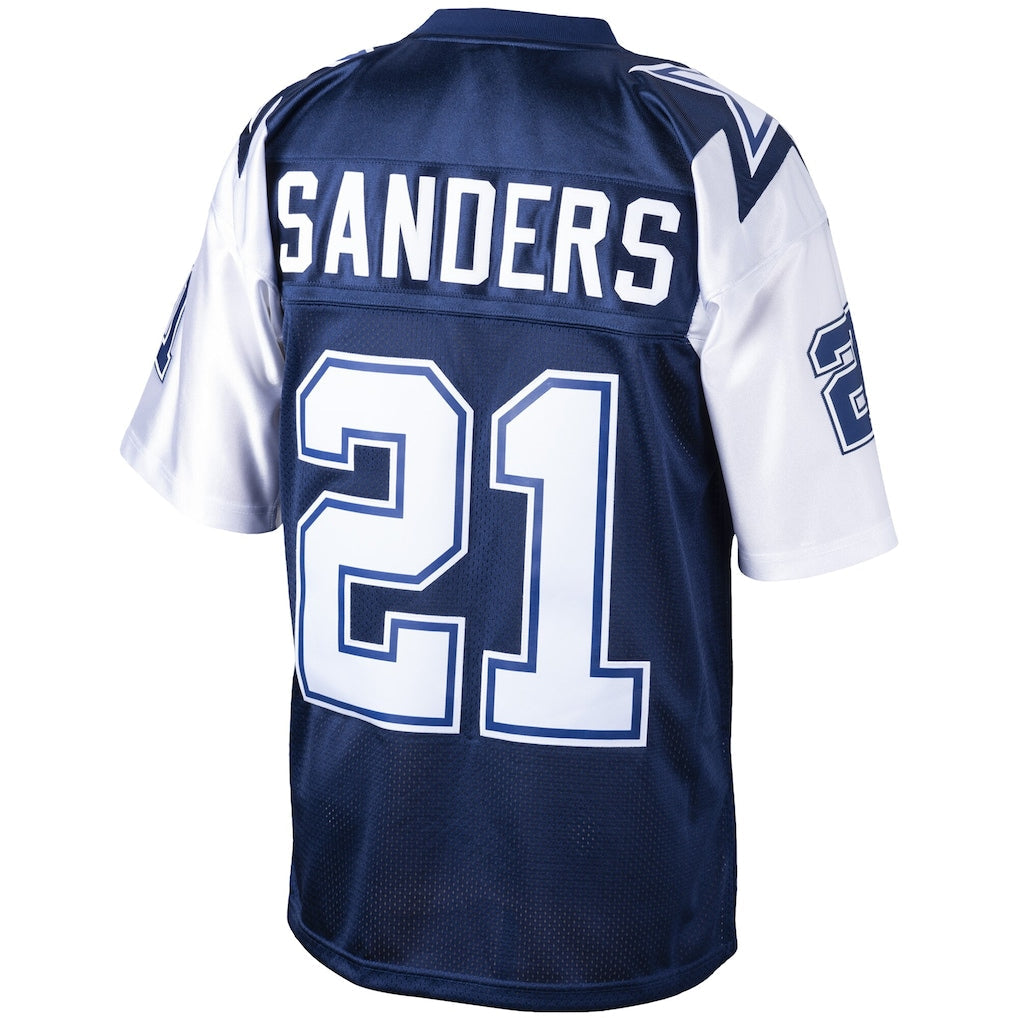 D.Cowboys #21 Deion Sanders  Navy Big & Tall 1995 Retired Player Replica Jersey