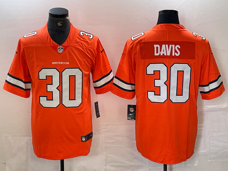 Men's Denver Broncos Terrell Davis Orange Alternate Game Jersey