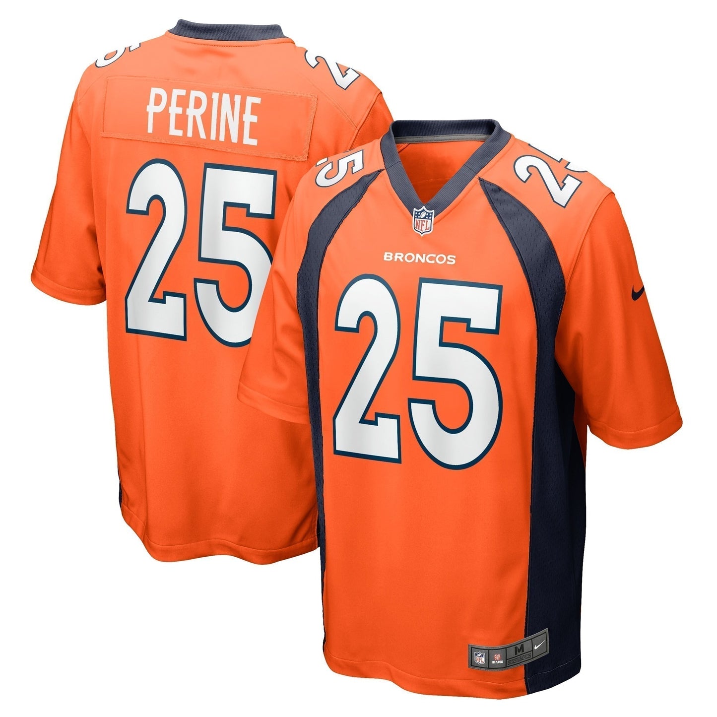 Samaje Perine Denver Broncos  Game   Jersey - Orange