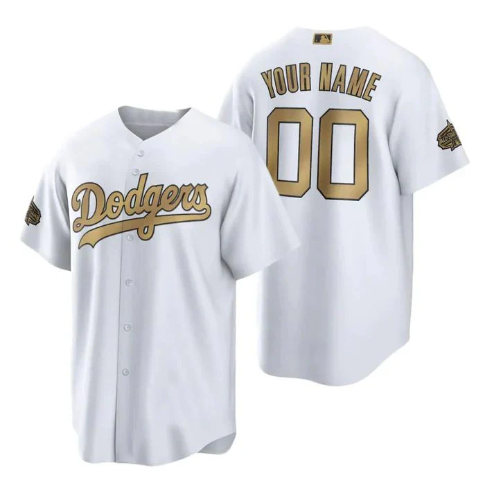 Men's Los Angeles Dodgers White Alternate Replica Custom Jersey1