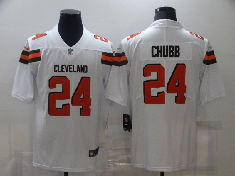 Men's Cleveland Browns Nick Chubb White Game Player Jersey