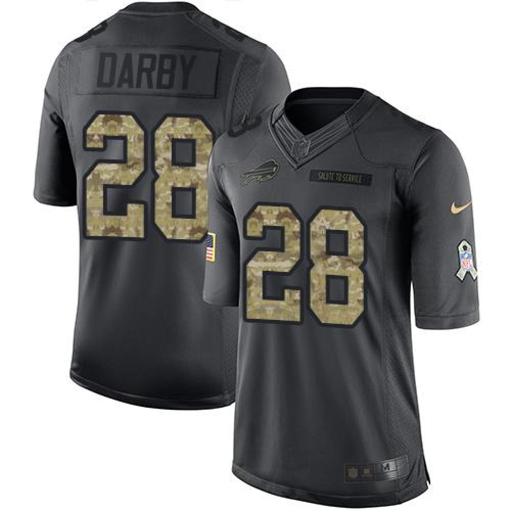 Bills #28 Ronald Darby Black Youth Stitched NFL Limited 2016 Salute to Service Jersey