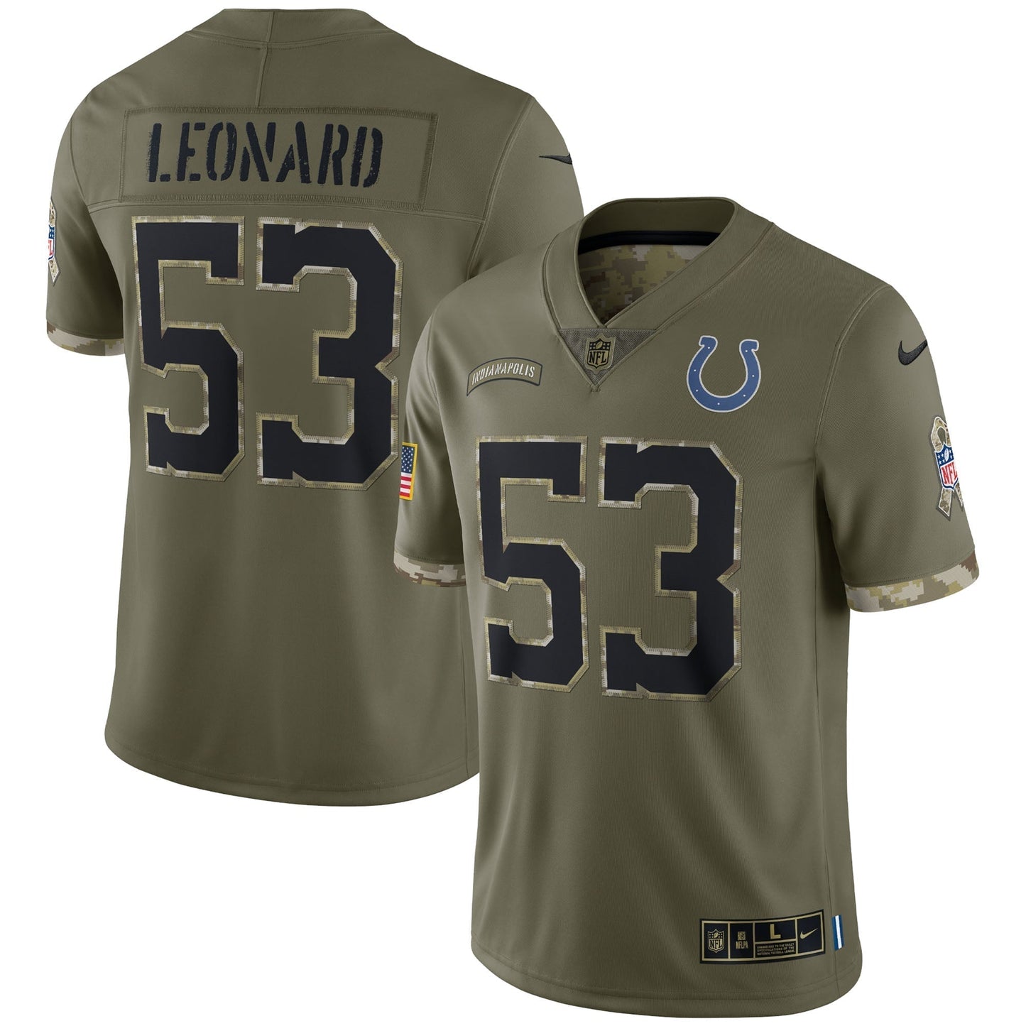 Shaquille Leonard Indianapolis Colts  Salute To Service Limited Jersey - Olive