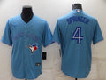 Men's Toronto Blue Jays1 George Springer #4 Light Blue Replica Baseball Jersey
