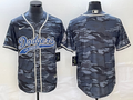 Men's Los Angeles Dodgers Grey Camouflage Blank Jersey1 Joint Edition