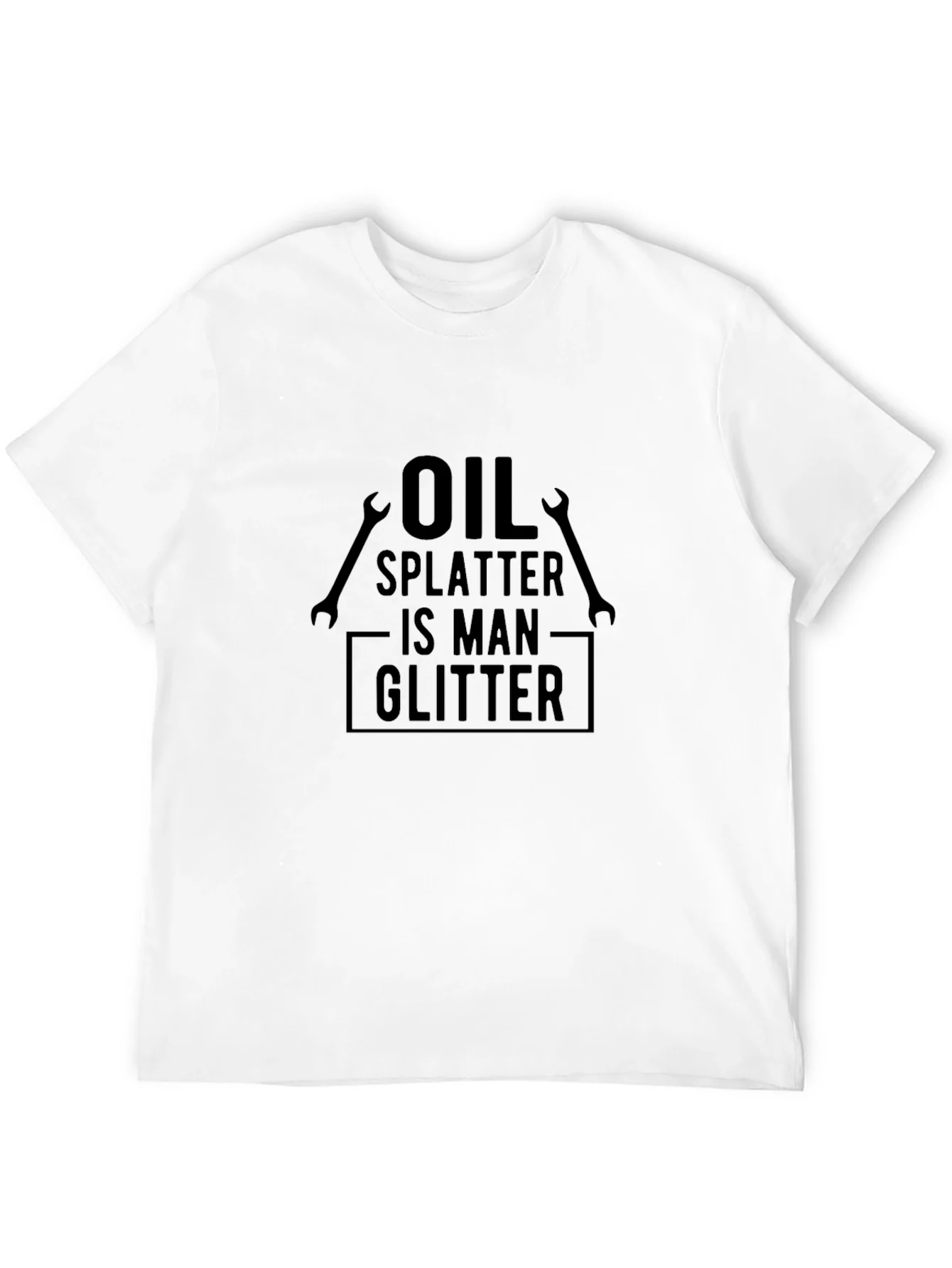 Oil Splatter is Man Glitter Graphic Tee