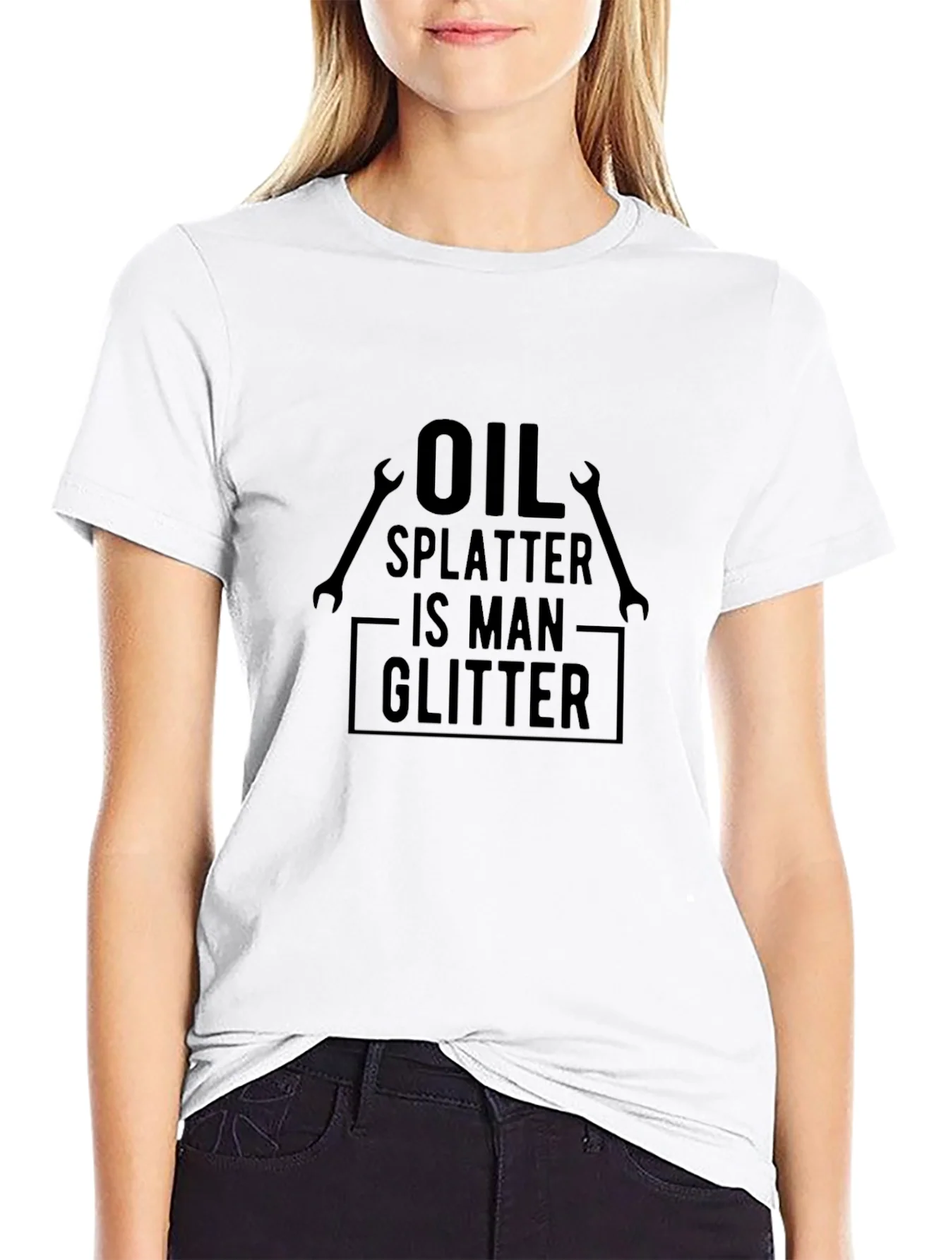 Oil Splatter is Man Glitter Graphic Tee