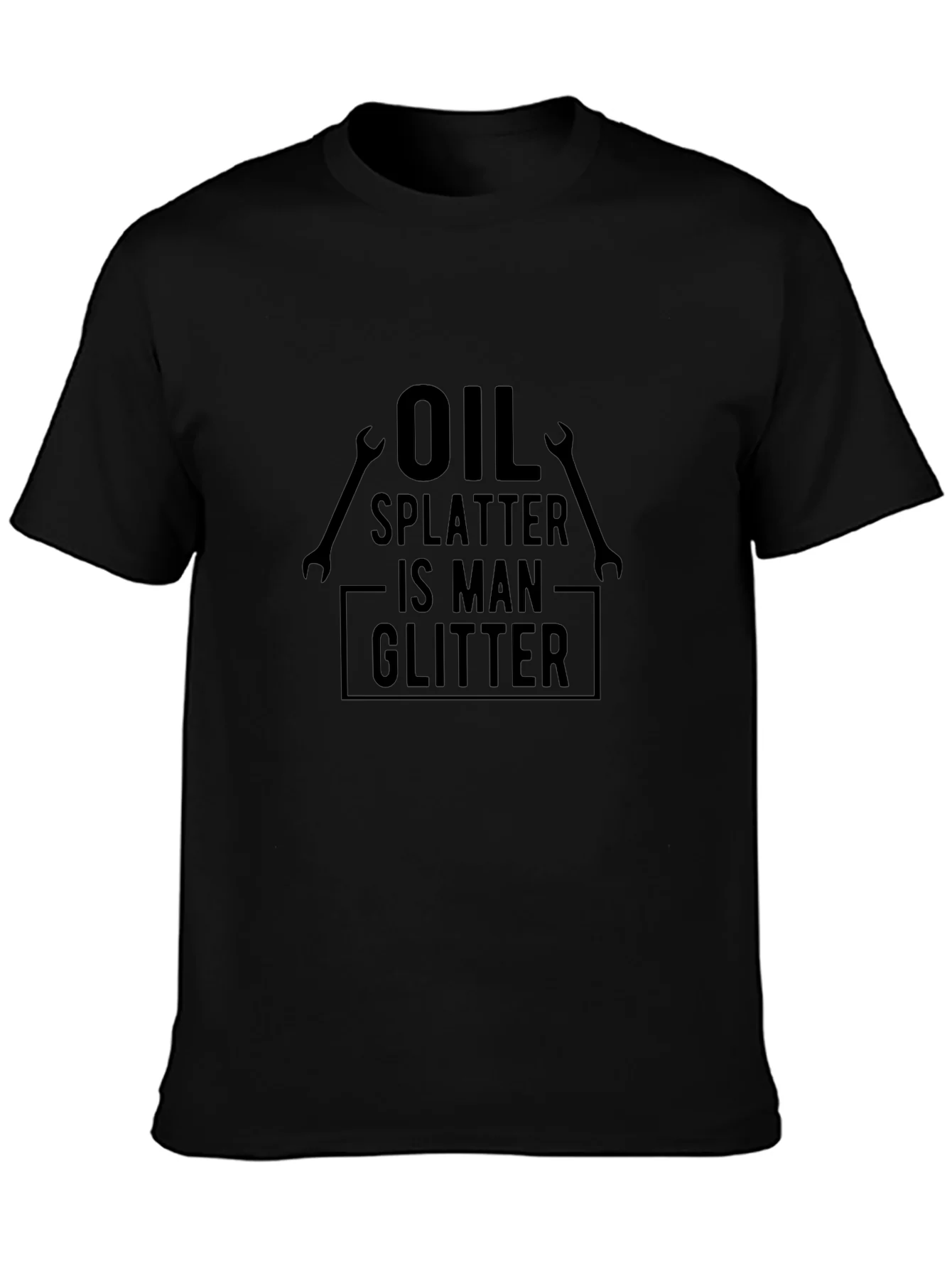 Oil Splatter is Man Glitter Graphic Tee