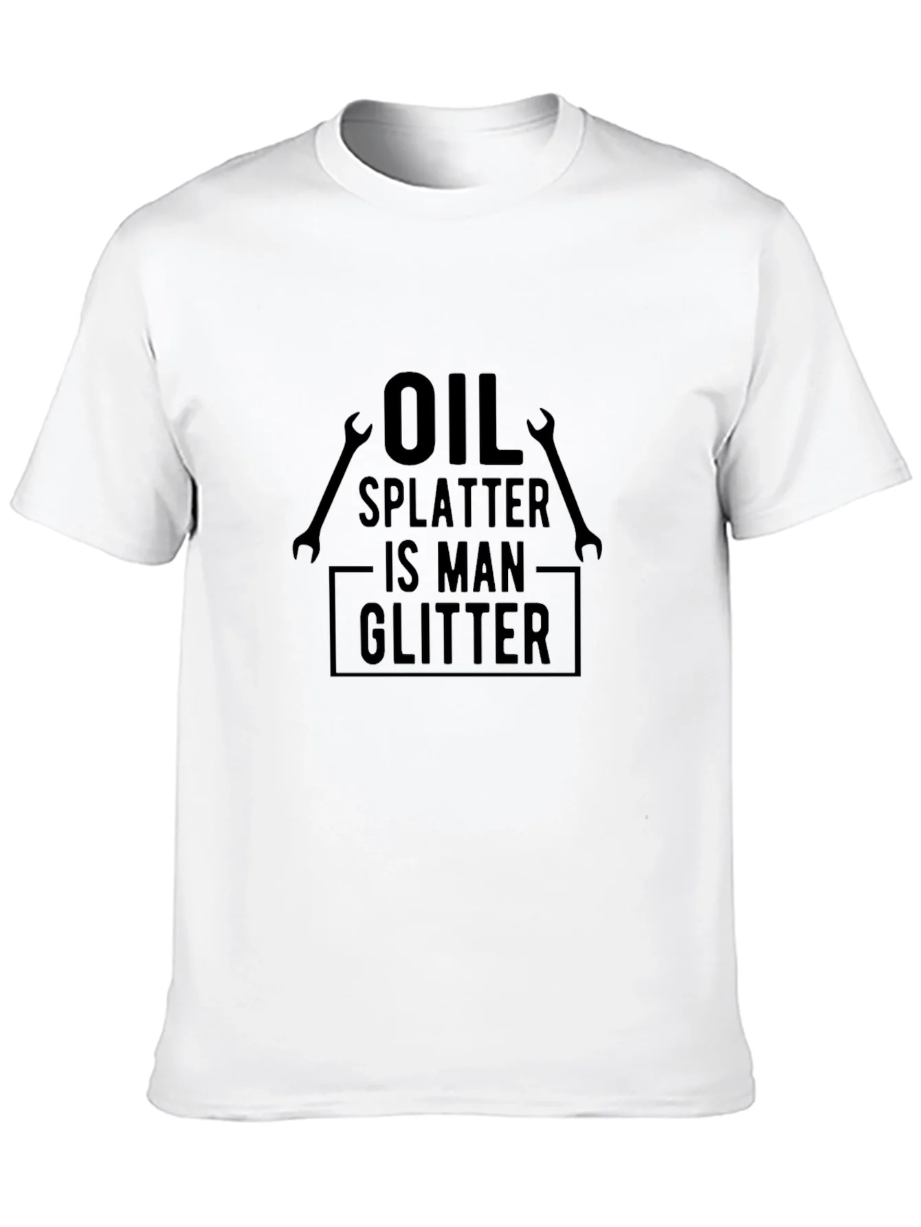 Oil Splatter is Man Glitter Graphic Tee