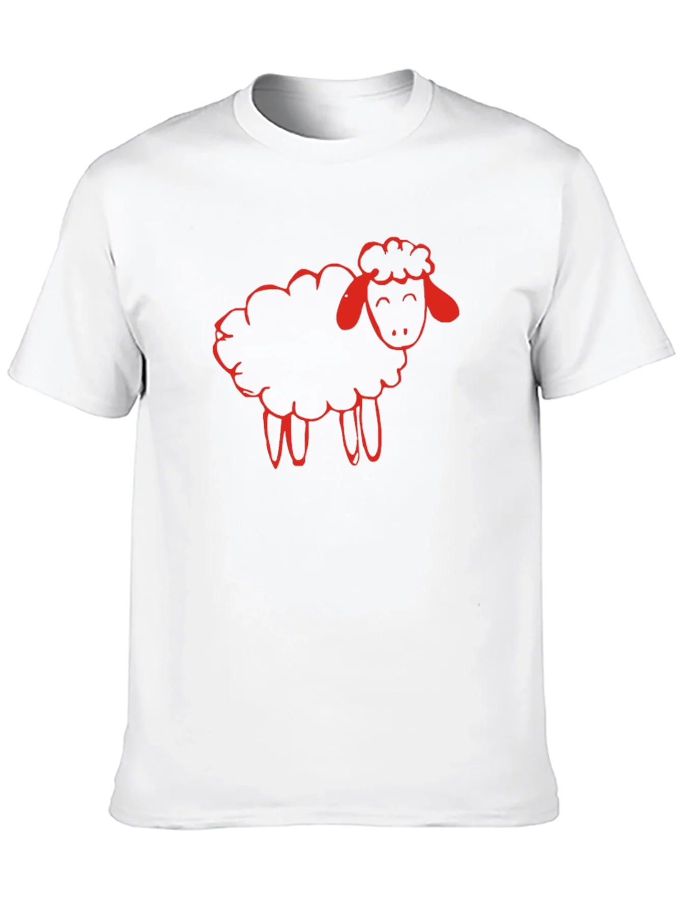 Black T-Shirt with Red Sheep Graphic