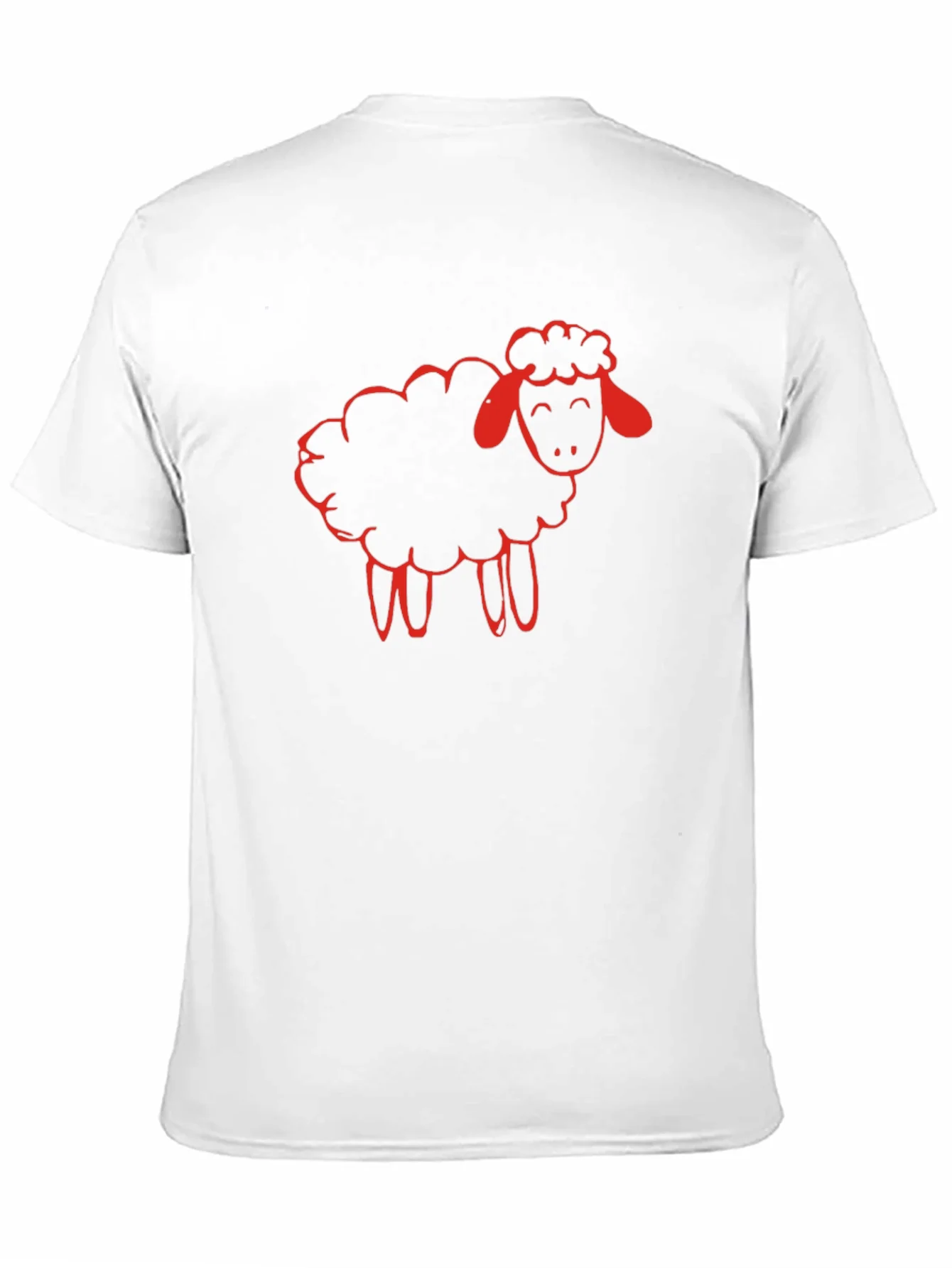 Black T-Shirt with Red Sheep Graphic