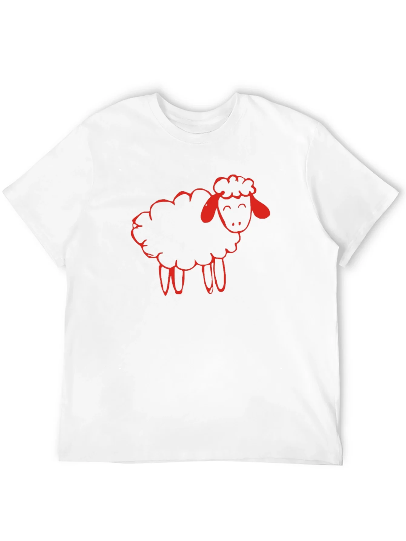 Black T-Shirt with Red Sheep Graphic