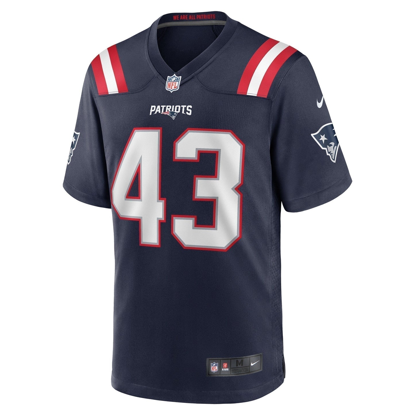Calvin Munson New England Patriots  Home Game   Jersey - Navy
