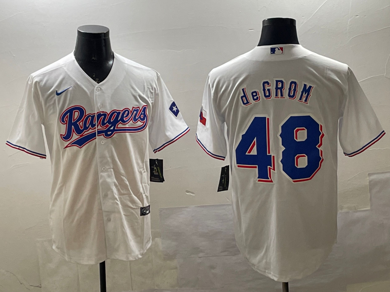 Men's Texas Rangers Jacob deGrom White Limited Player Jersey