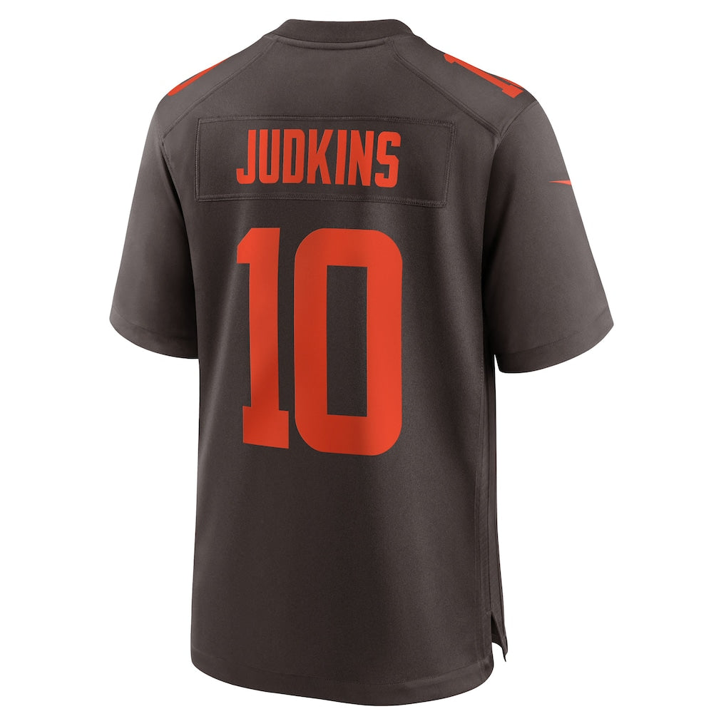 C.Browns #10 Quinshon Judkins Brown Alpha Dawg Game Jersey