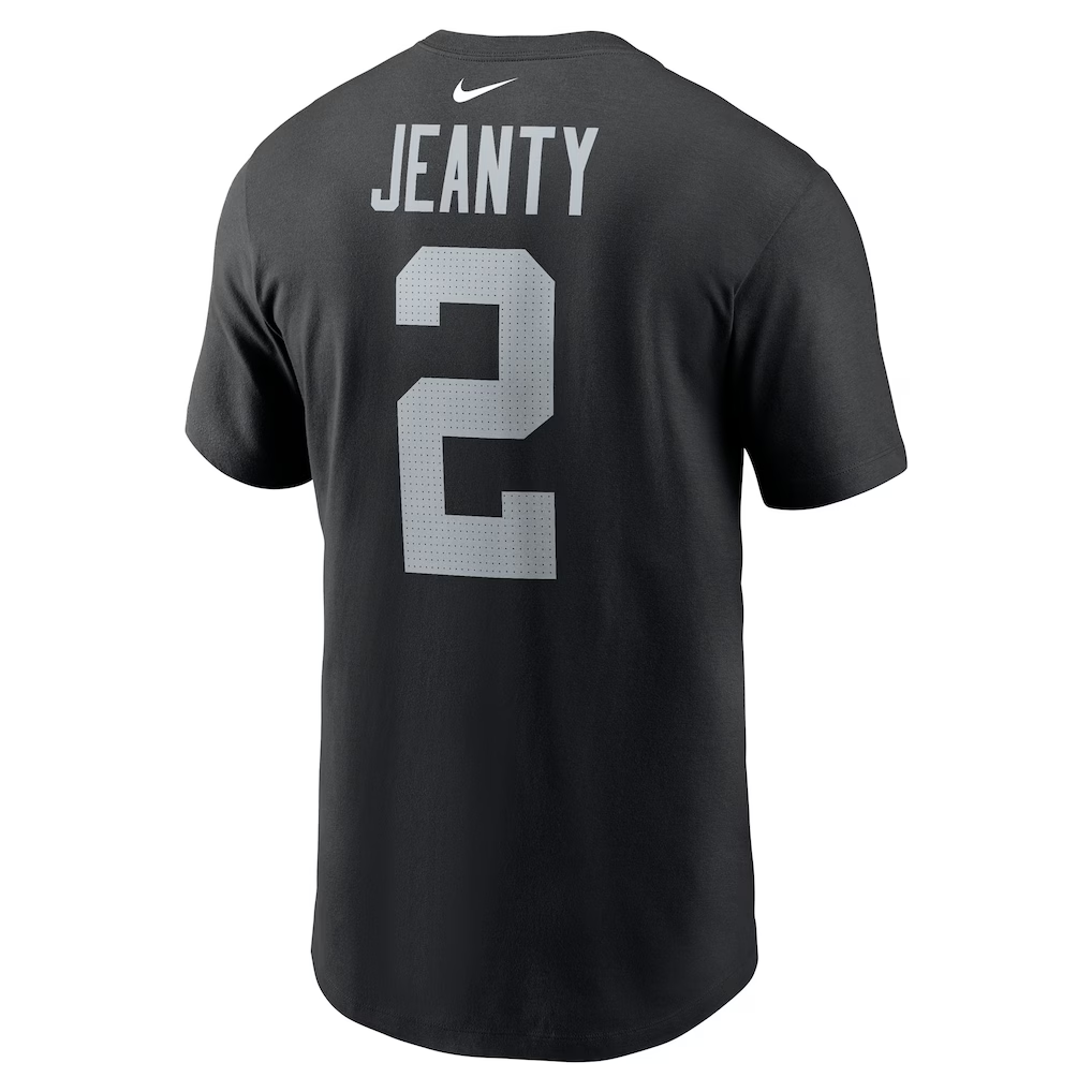 Men's Las Vegas Raiders Ashton Jeanty  Black Name & Number T-Shirt