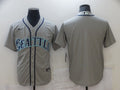 Men's Seattle Mariners Gray Replica Blank Jersey1