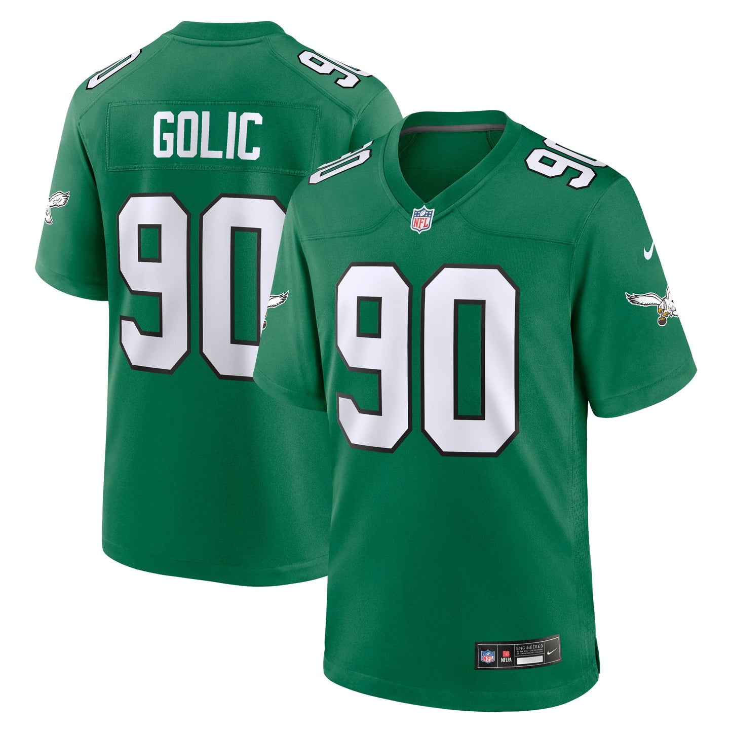 Mike Golic Philadelphia Eagles  Alternate Game Jersey - Kelly Green