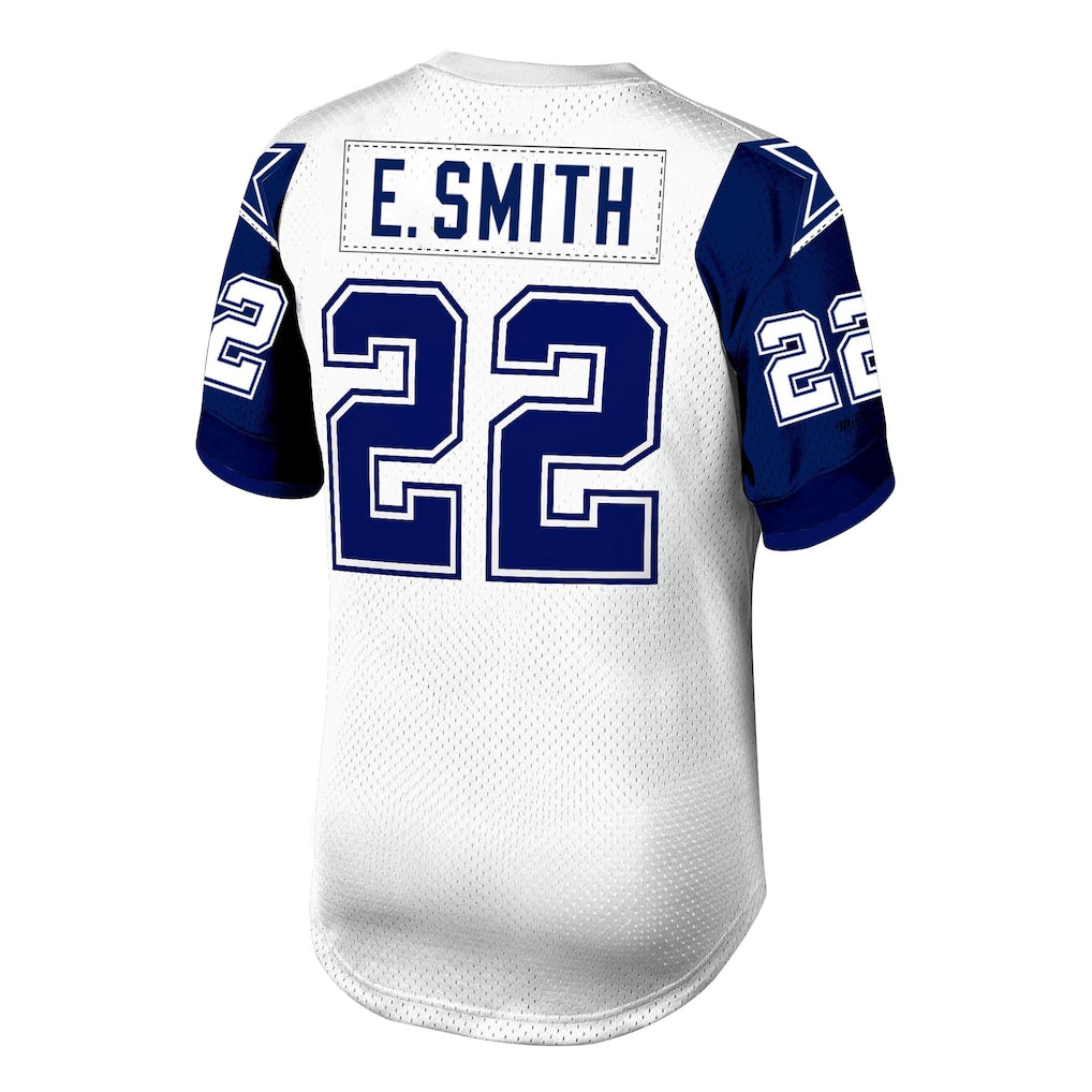 D.Cowboys #22 Emmitt Smith  White 1996 Authentic Throwback Retired Player Jersey