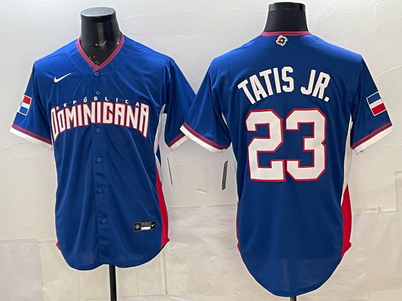 Men's Dominican Republic Baseball Fernando Tatis Jr. #23 Royal 2026 World Baseball Classic Stadium Jersey