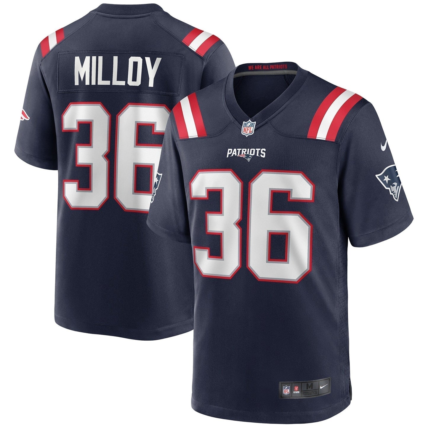 Lawyer Milloy New England Patriots  Game Retired   Jersey - Navy