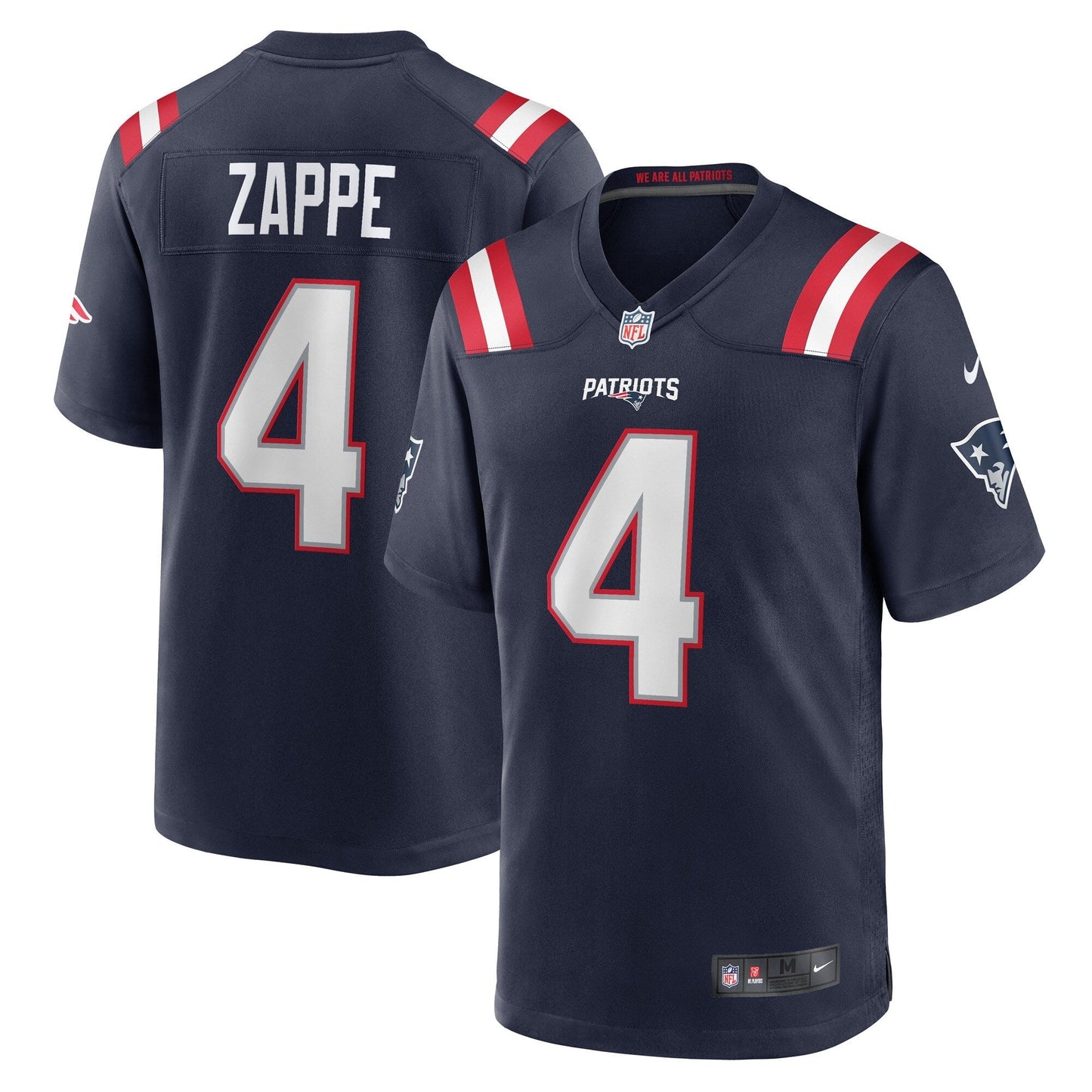 Bailey Zappe New England Patriots  Game   Jersey - Navy