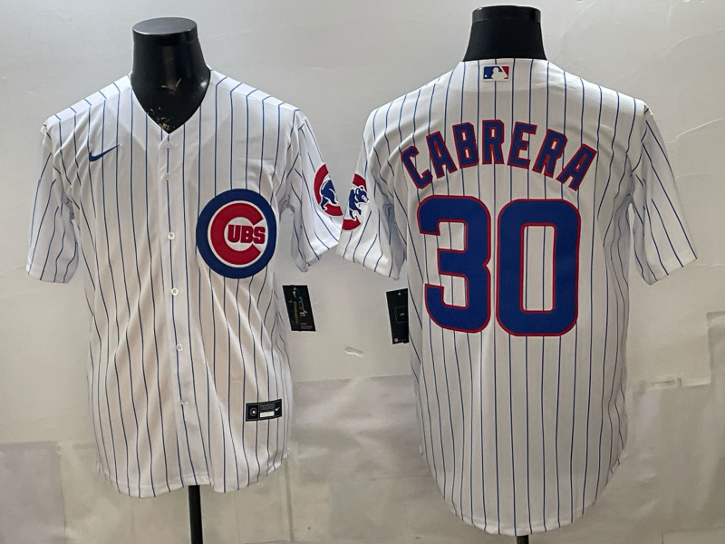 Men's Chicago Cubs Alexei Cabrera #30 White Home Limited Player Jersey