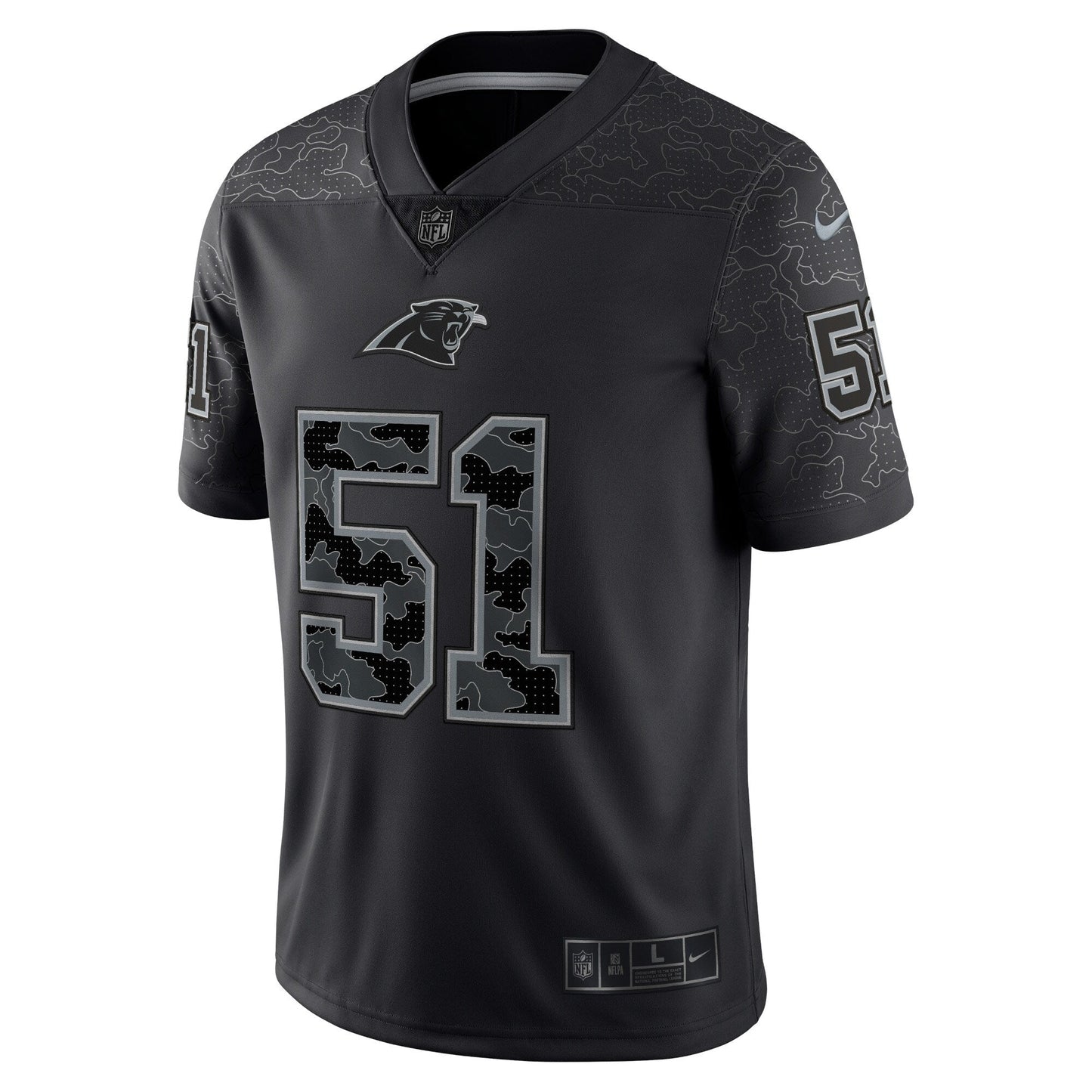 Sam Mills Carolina Panthers  Retired   RFLCTV Limited Jersey - Black