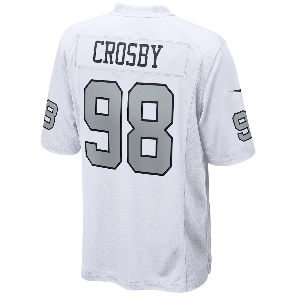 LV.Raiders #98 Maxx Crosby White Alternate Game Jersey