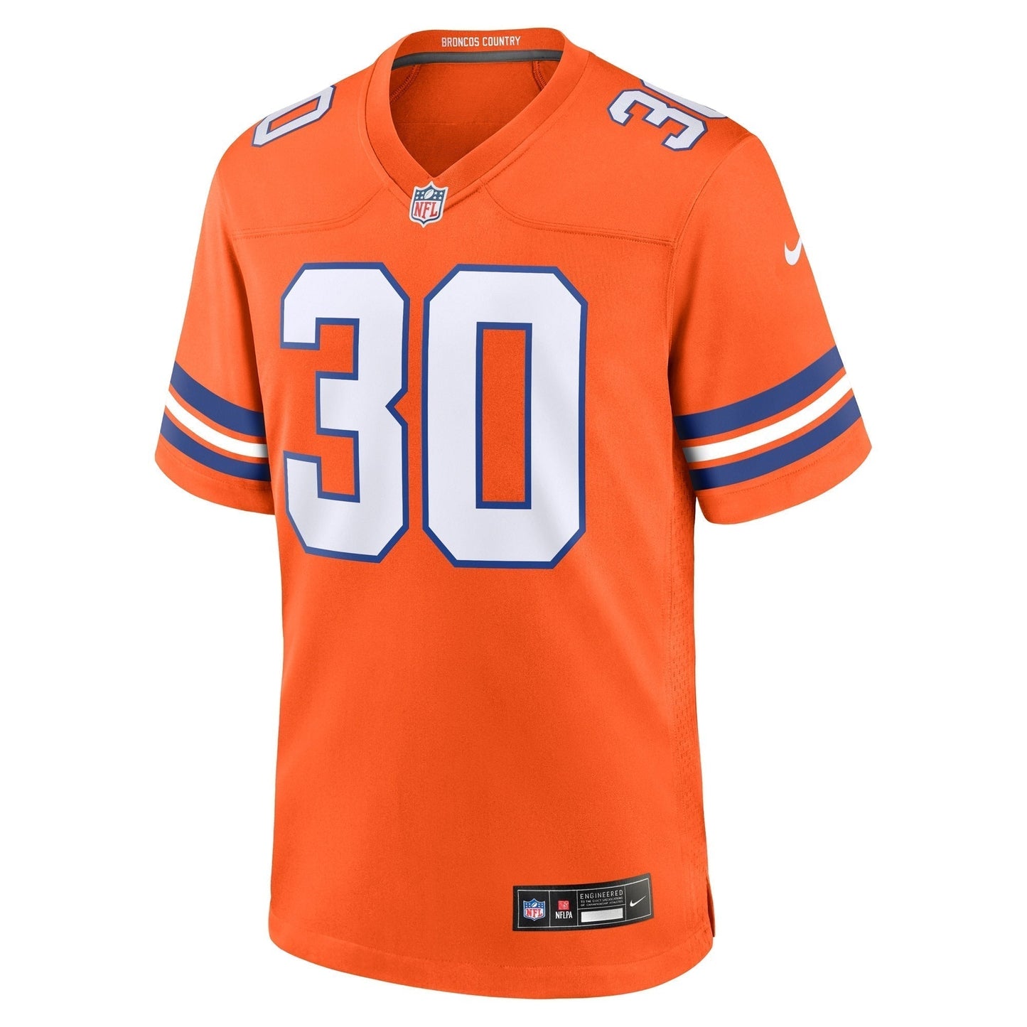 Terrell Davis Denver Broncos  Mile High Collection 1977 Throwback Retired   Game Jersey - Orange
