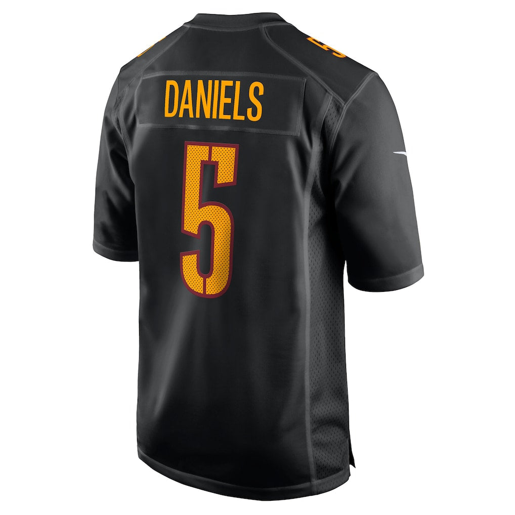W.Commanders #5 Jayden Daniels Carbon Black Fashion Jersey