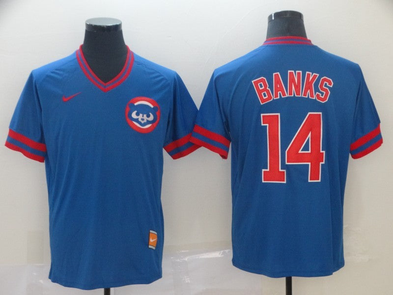 Men's Chicago Cubs Ernie Banks Blue Replica Player Jersey