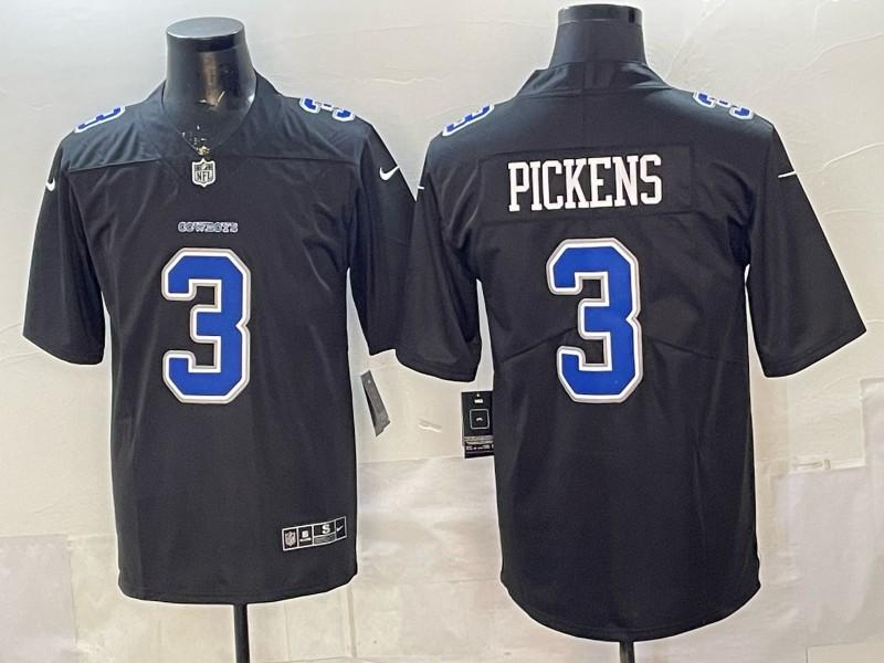 Men's Dallas Cowboys George Pickens #3 Black Fashion Game Jersey