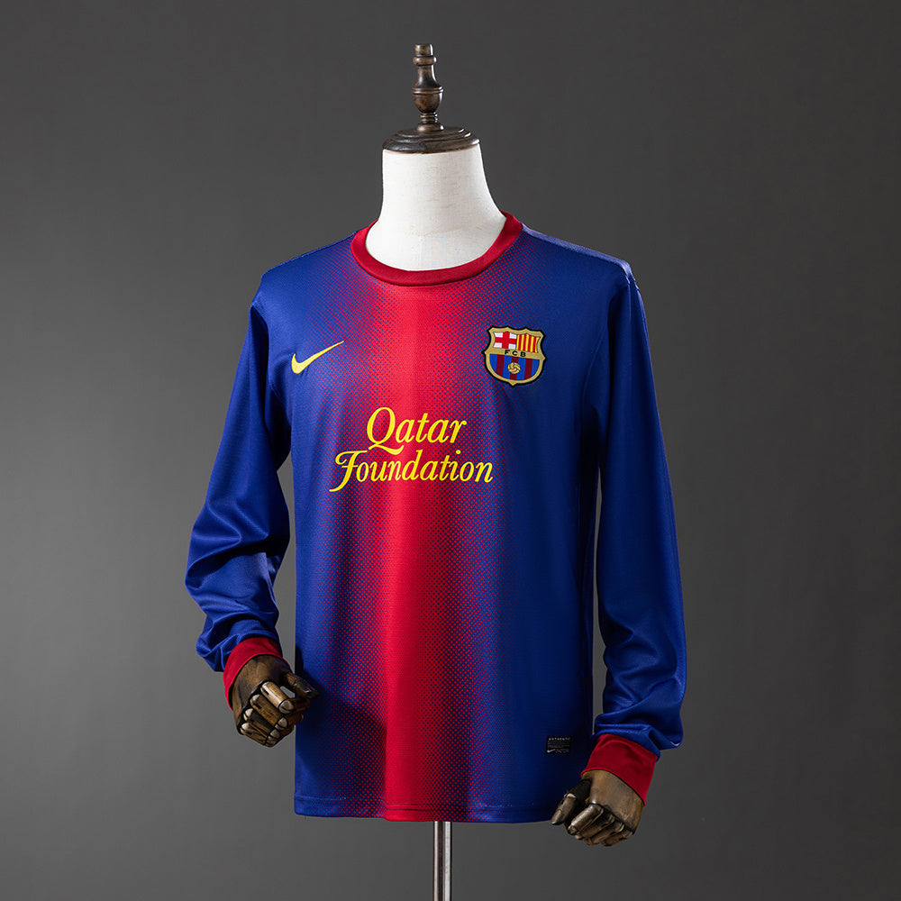 Barcelona 12/13 Home Long Sleeve Retro Jersey