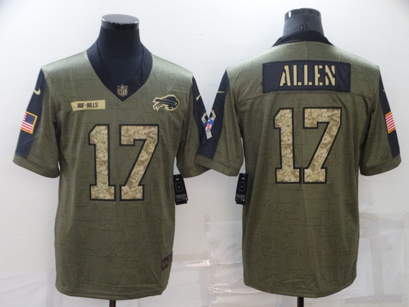 Men's Buffalo Bills Josh Allen #17 Brown Game Player Jersey1