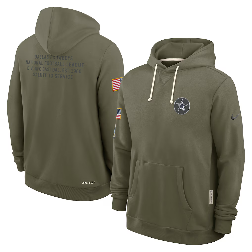 Men's Cleveland Browns  Forest Green 2025 Salute to Service Sideline Dri-FIT Lightweight Hooded Pullover
