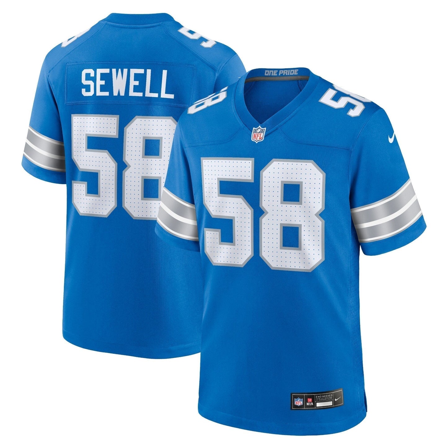 Penei Sewell Detroit Lions  Game Jersey - Blue