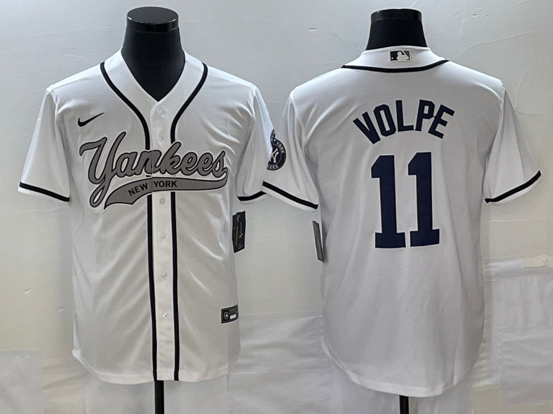 Men's New York Yankees Anthony Volpe White Player Jersey Joint Edition