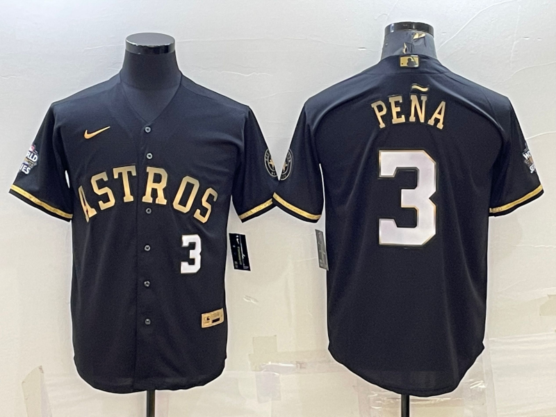 Men's Houston Astros Jeremy Pena Black Replica Authentic Jersey