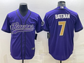 Men's Baltimore Ravens Rashod Bateman Purple Player Jersey Joint Edition