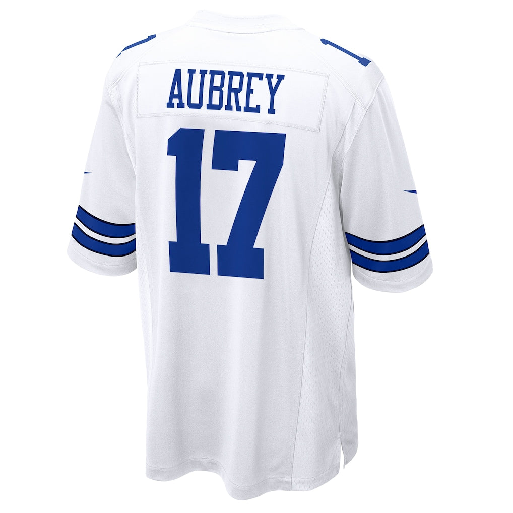 D.Cowboys #17 Brandon Aubrey White Game Jersey