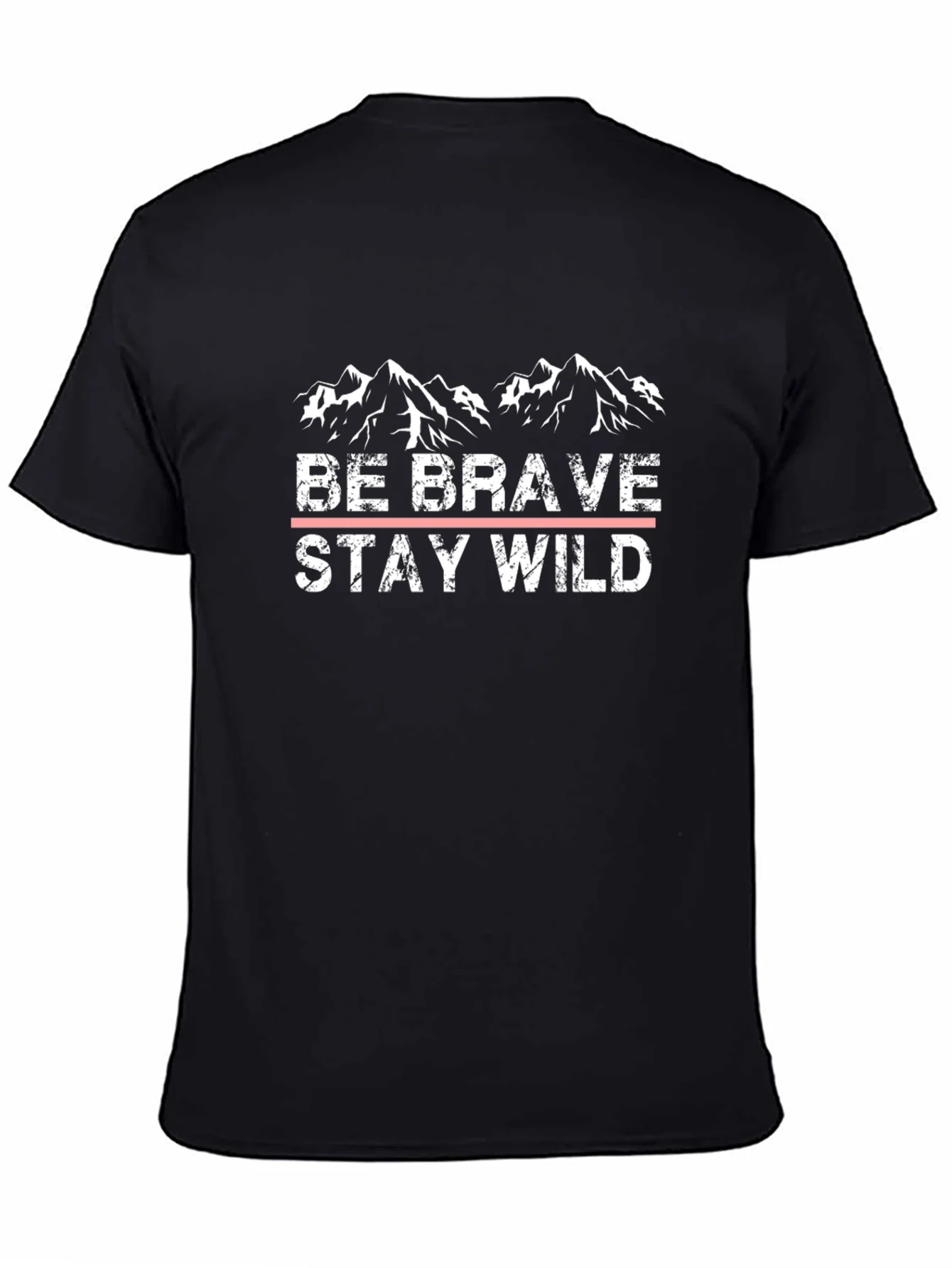 Be Brave Stay Wild Black Graphic T-Shirt