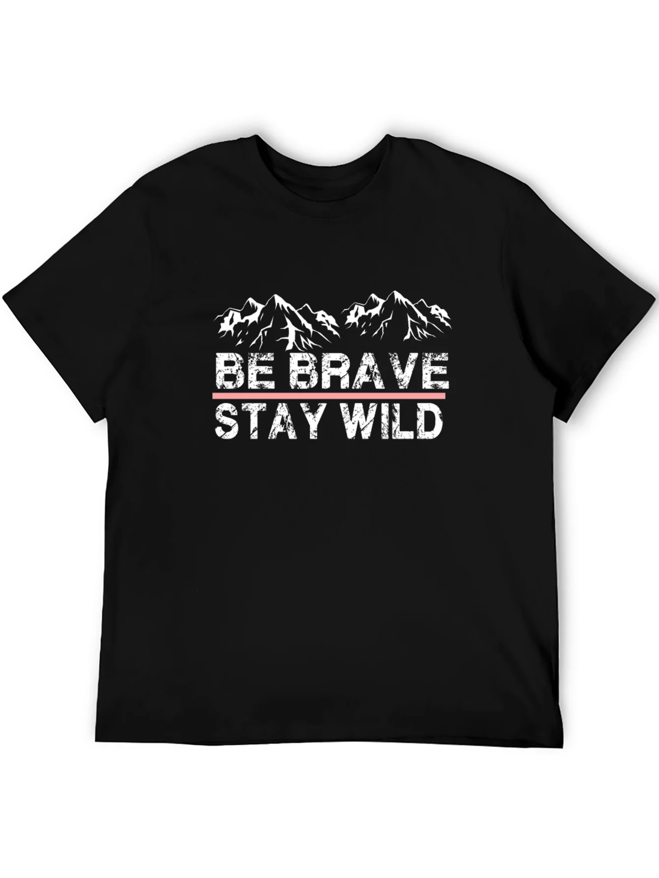 Be Brave Stay Wild Black Graphic T-Shirt