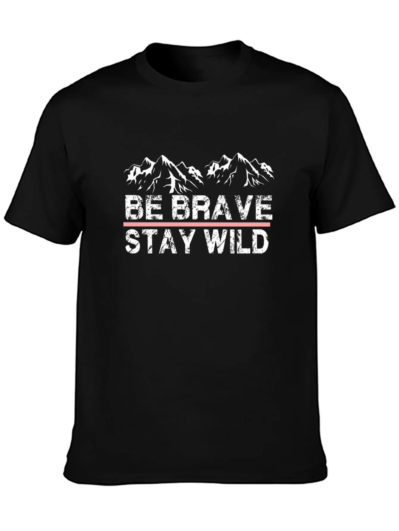 Be Brave Stay Wild Black Graphic T-Shirt
